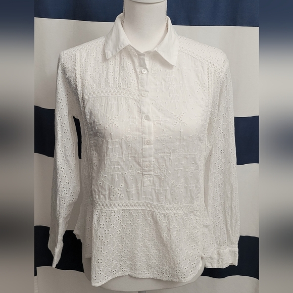 Sundance Tops - Sundance Women's White 100% Cotton Eyelet Blouse | Size XS-P